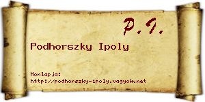 Podhorszky Ipoly névjegykártya